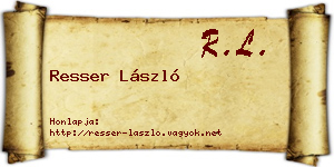 Resser László névjegykártya